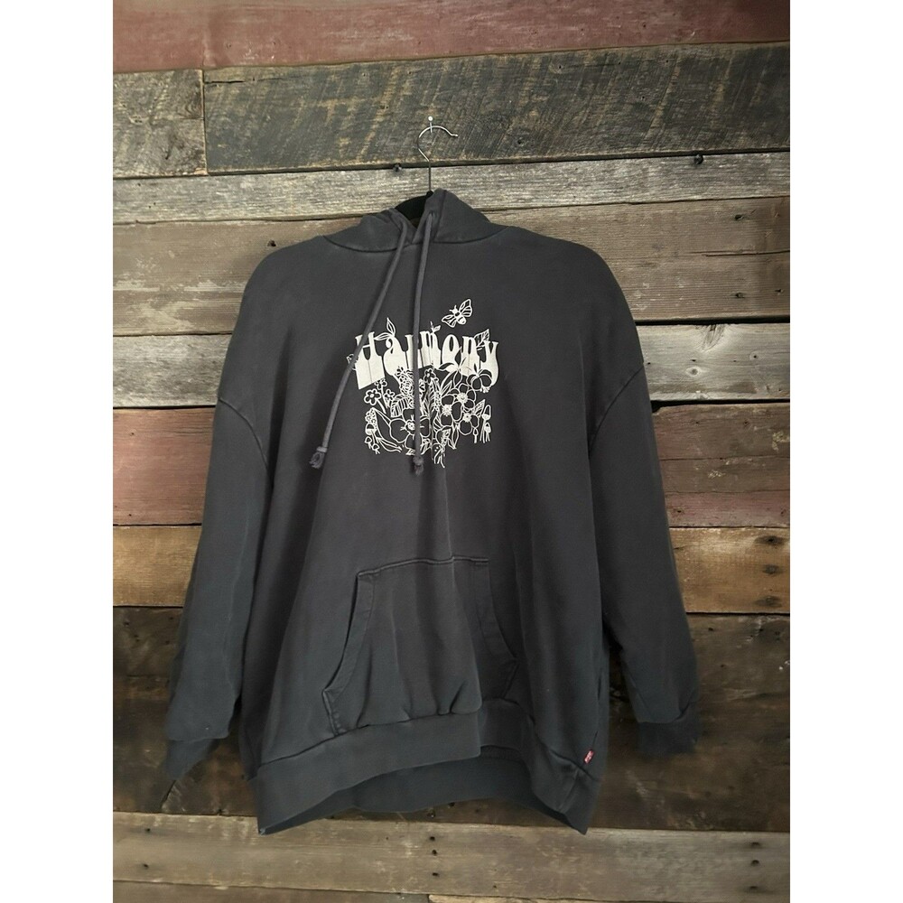 Levis Prism Day Dream Harmony Graphic Hoodie Black Womens Tag Small Oversized